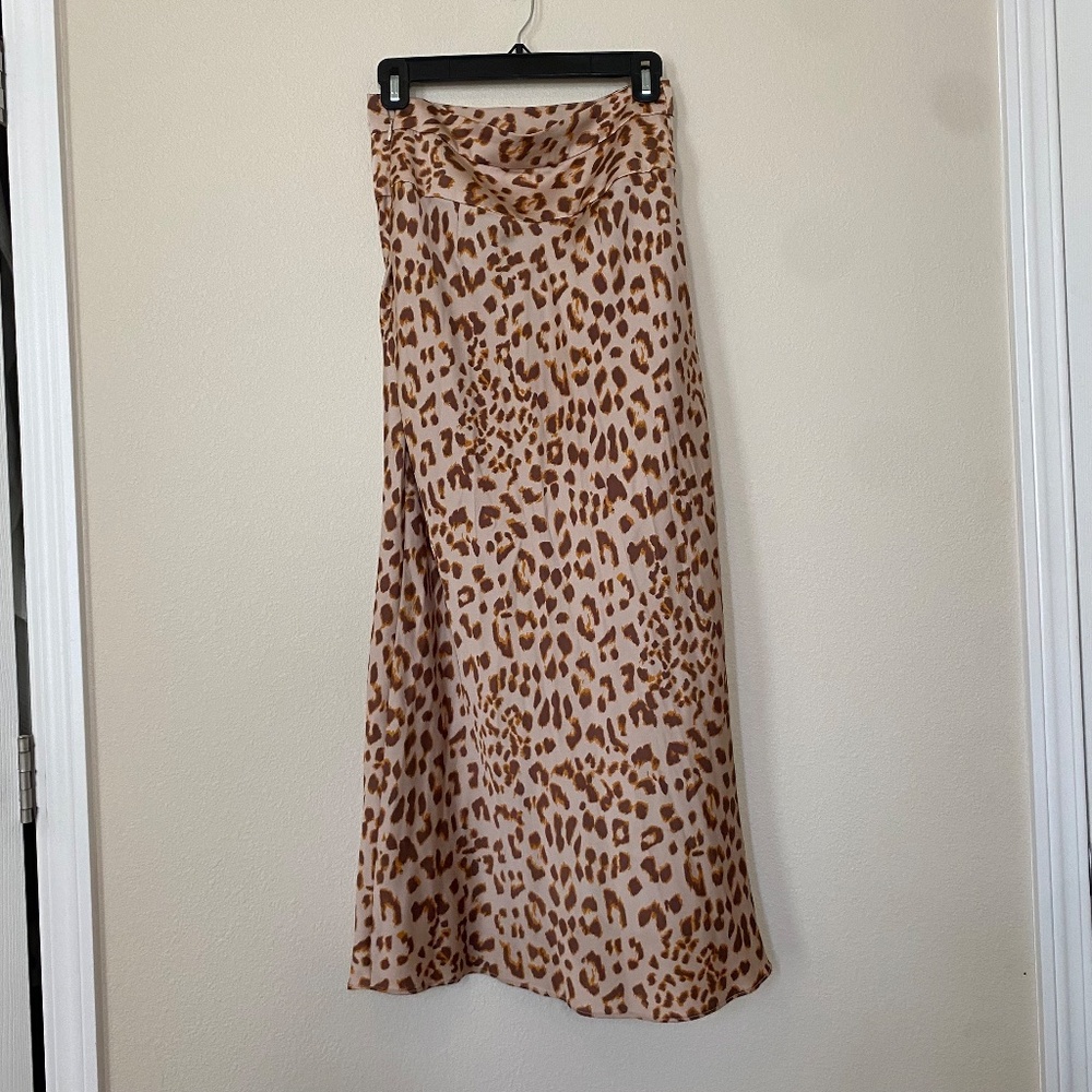 Free People Cheetah Silk Skirt